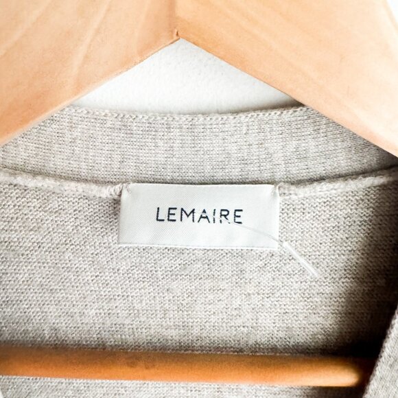 LEMAIRE wool-blend longline cardigan Light Beige Button Down S - Picture 5 of 8